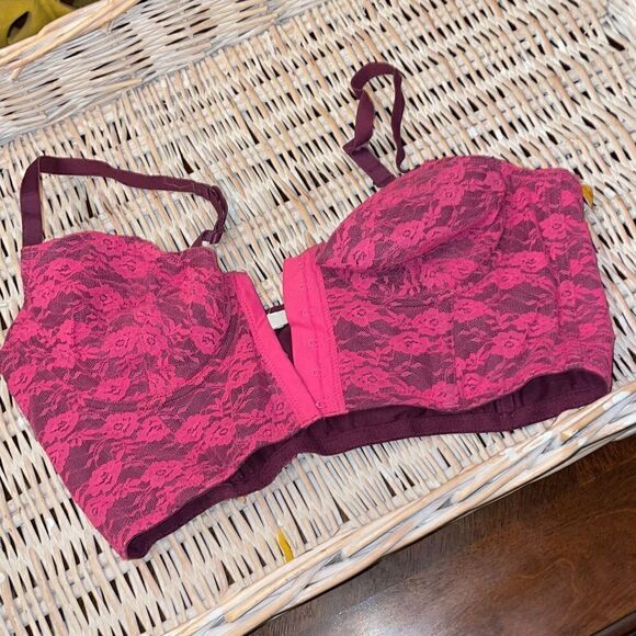 Pink Lace Bustier, SZ L - Picture 5 of 6